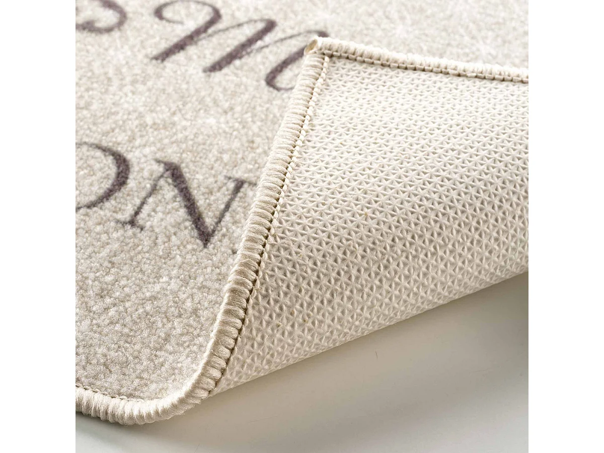 Tapis Déco Imprimé "Happiness" 50x120cm Beige