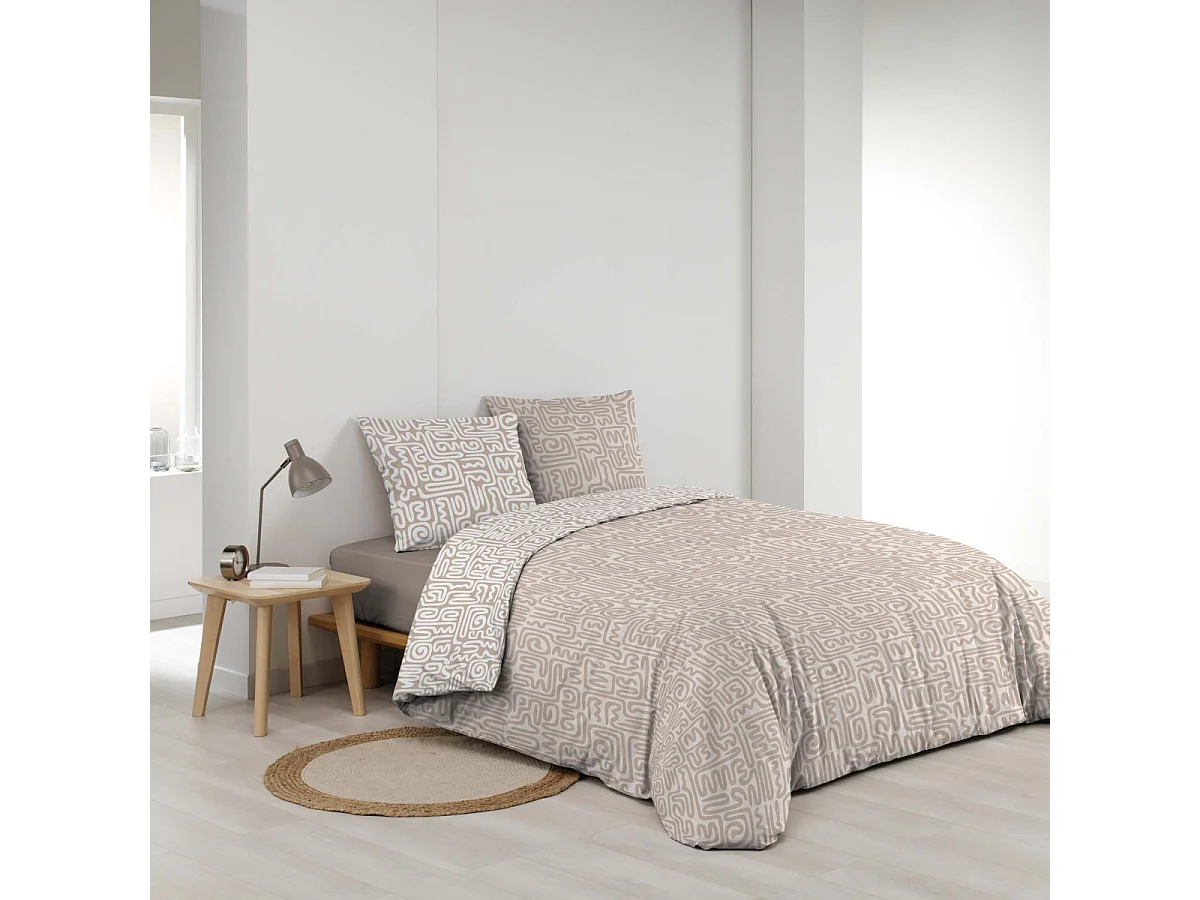 Parure de Lit 3 Pièces "Arcane" 240x220cm Beige