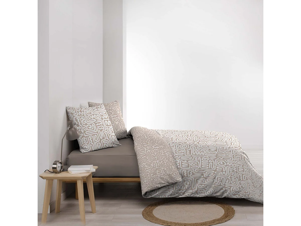 Parure de Lit 3 Pièces "Arcane" 240x220cm Beige