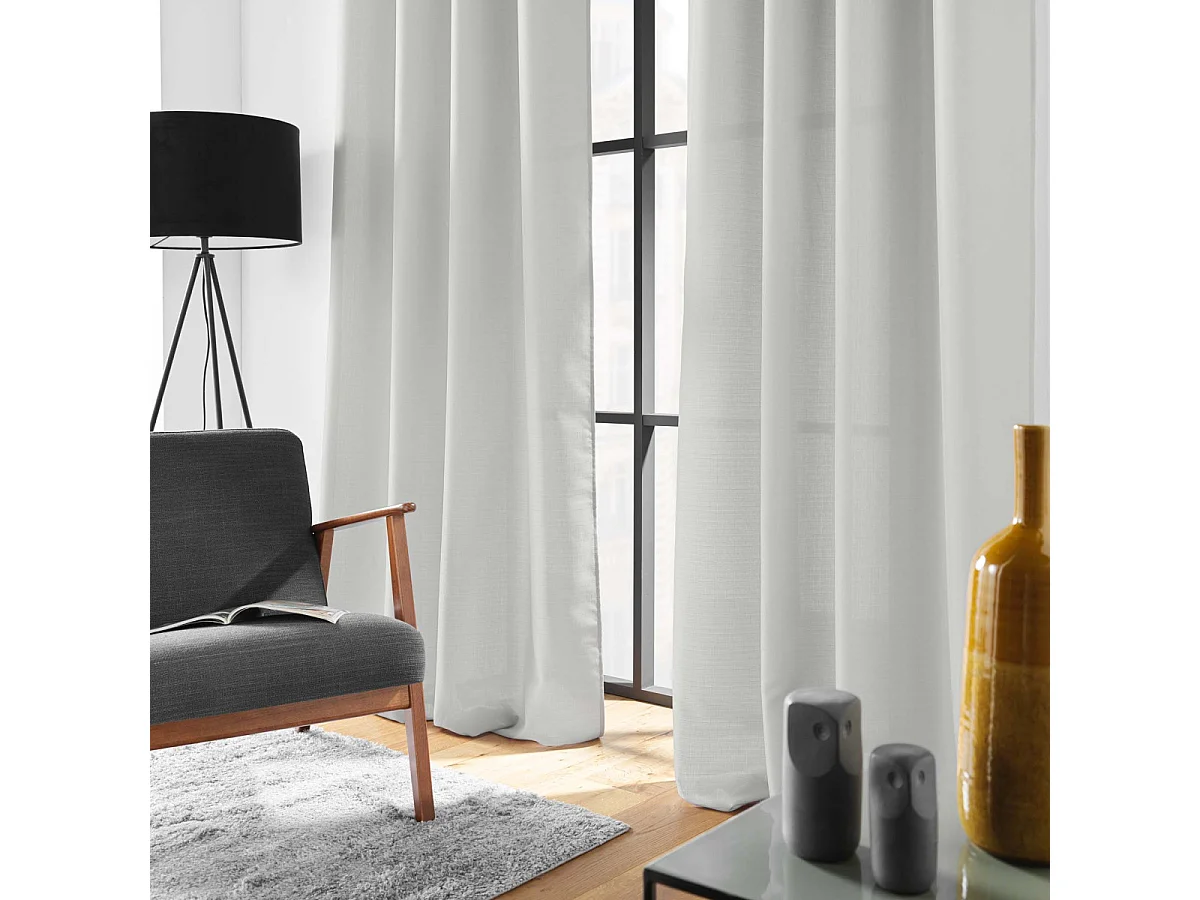 Rideau Uni à Œillets "Soline" 140x280cm Gris