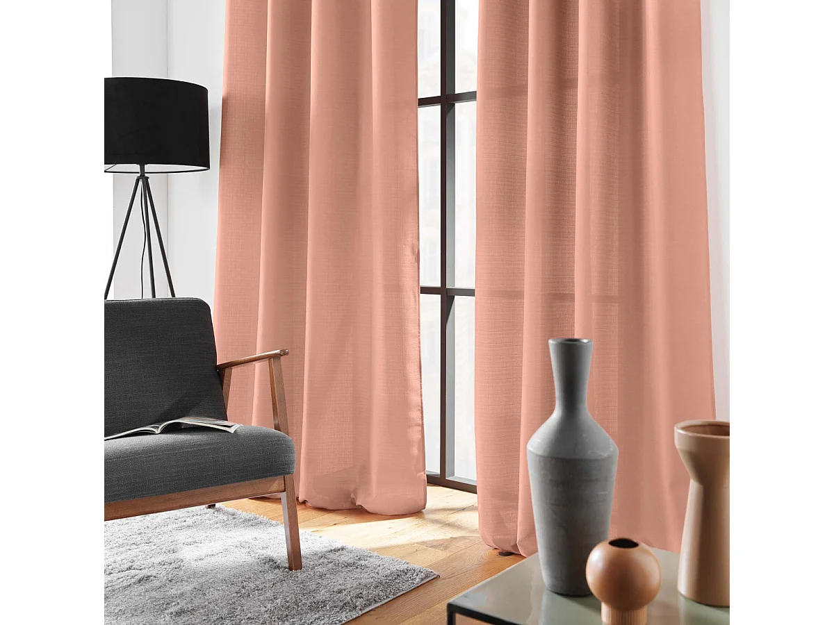 Rideau Uni à Œillets "Soline" 140x280cm Rose Blush