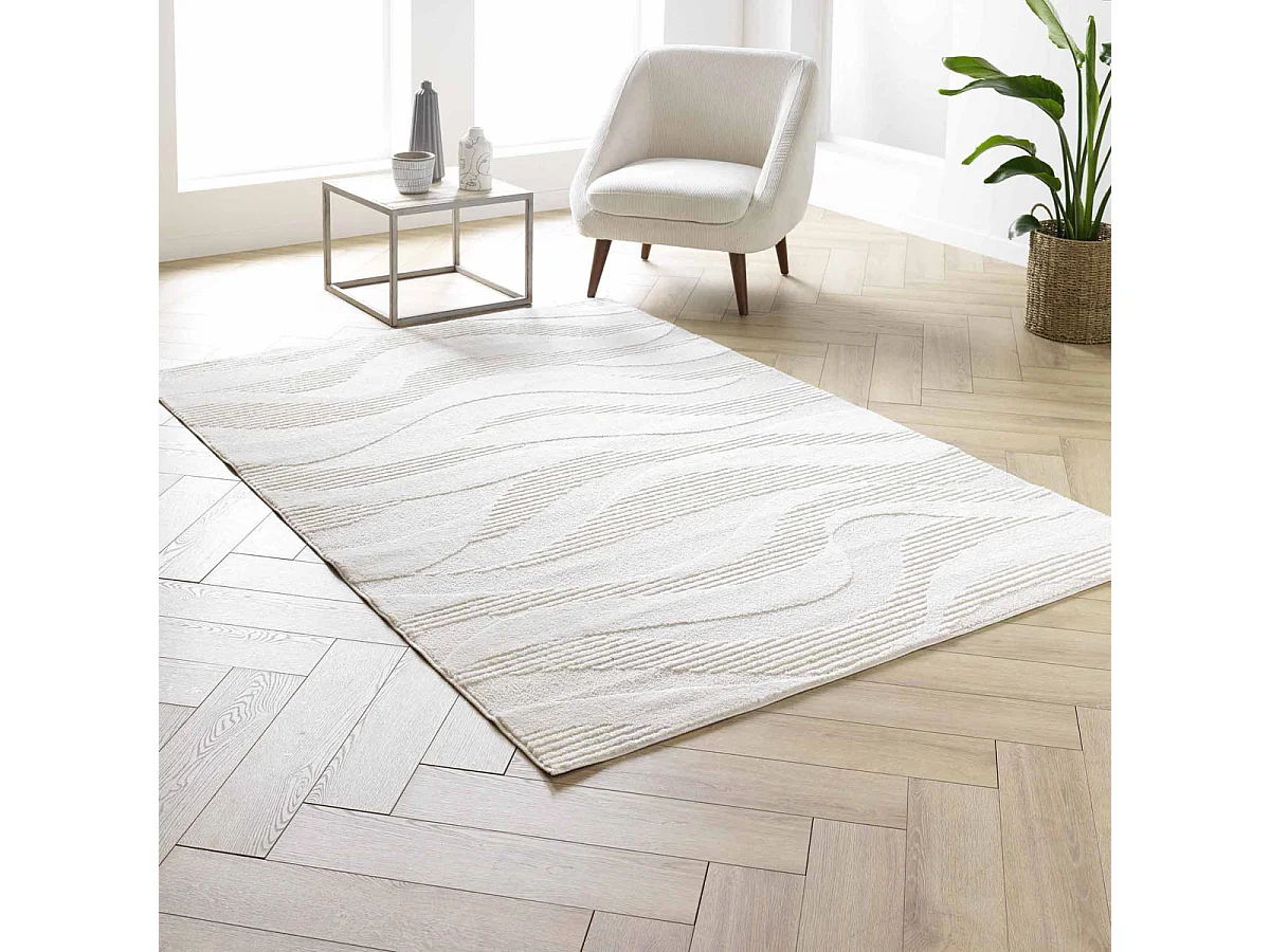 Tapis Déco en Relief "Jalisco" 160x230cm Naturel