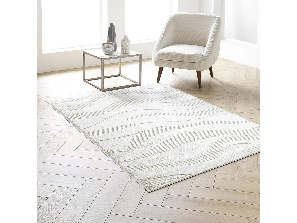Tapis Déco en Relief "Jalisco" 120x170cm Naturel