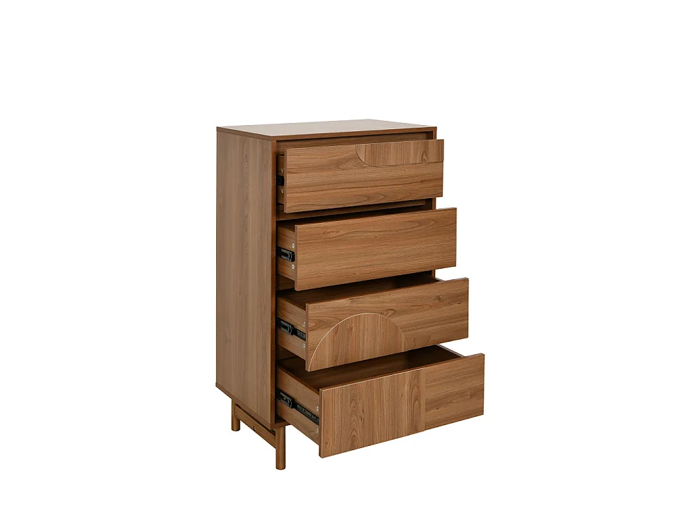 Abby - Commode 4 tiroirs en bois L60cm - Bois foncé