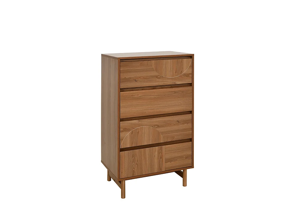 Abby - Commode 4 tiroirs en bois L60cm - Bois foncé