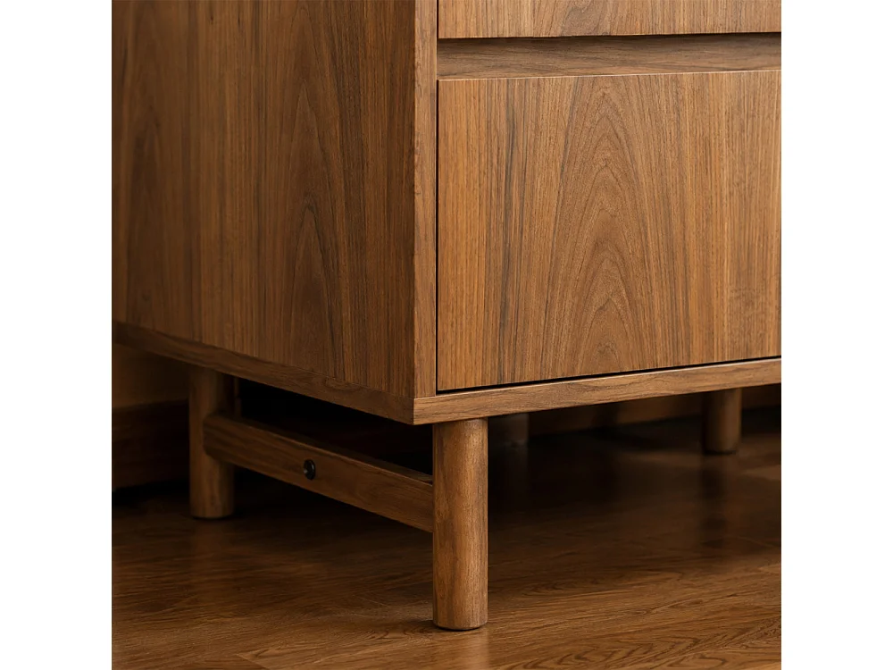 Abby - Commode 4 tiroirs en bois L60cm - Bois foncé