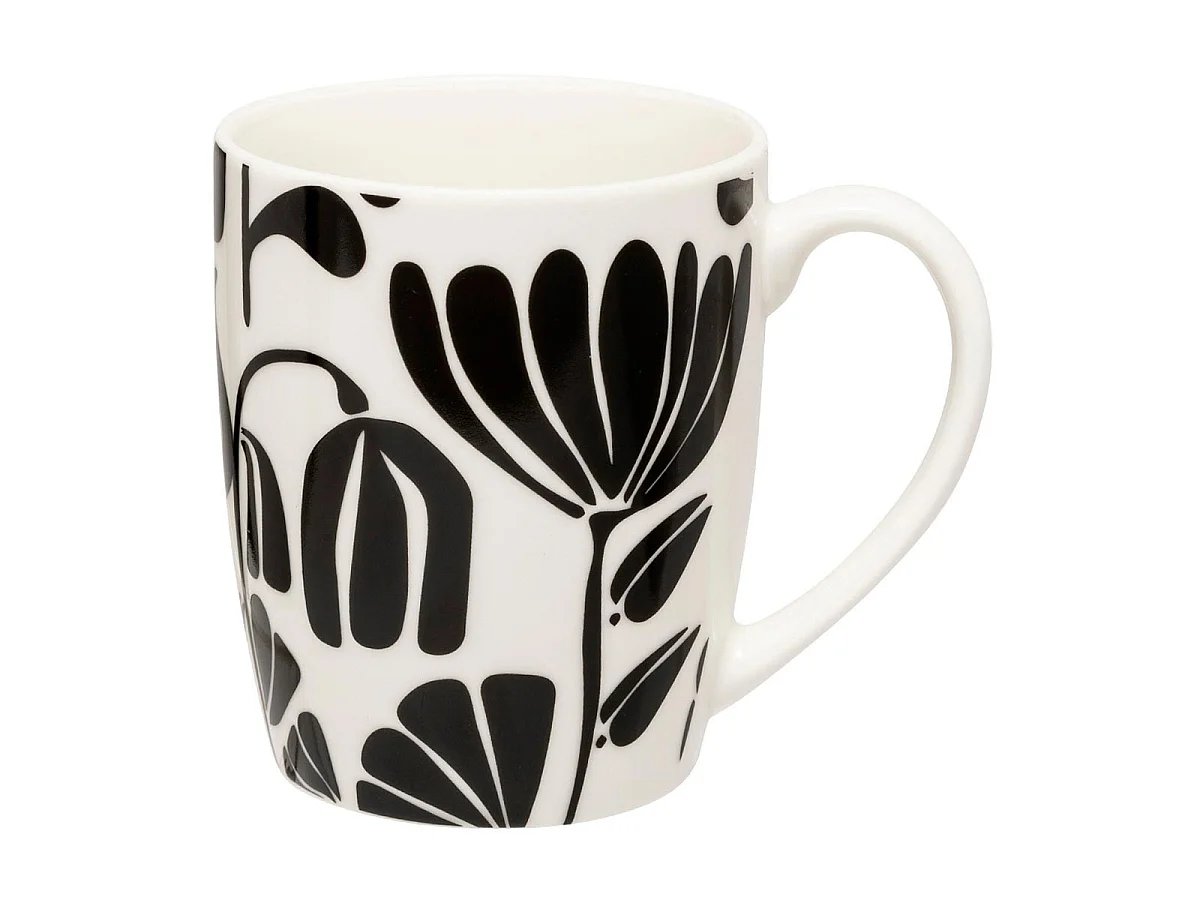 Lot de 6 Mugs "Twisted Lime" 37cl Noir & Blanc