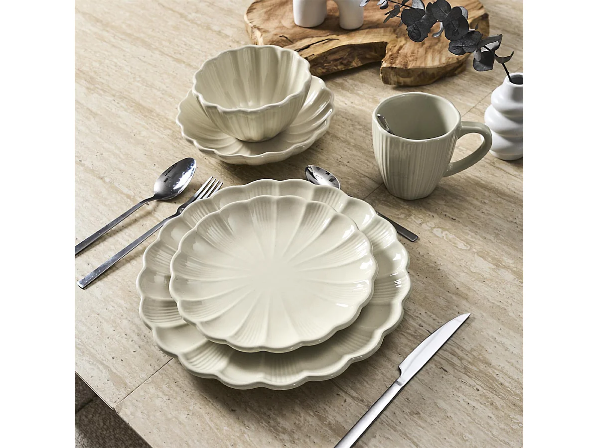 Lot de 6 Mugs "Calista" 33cl Écru