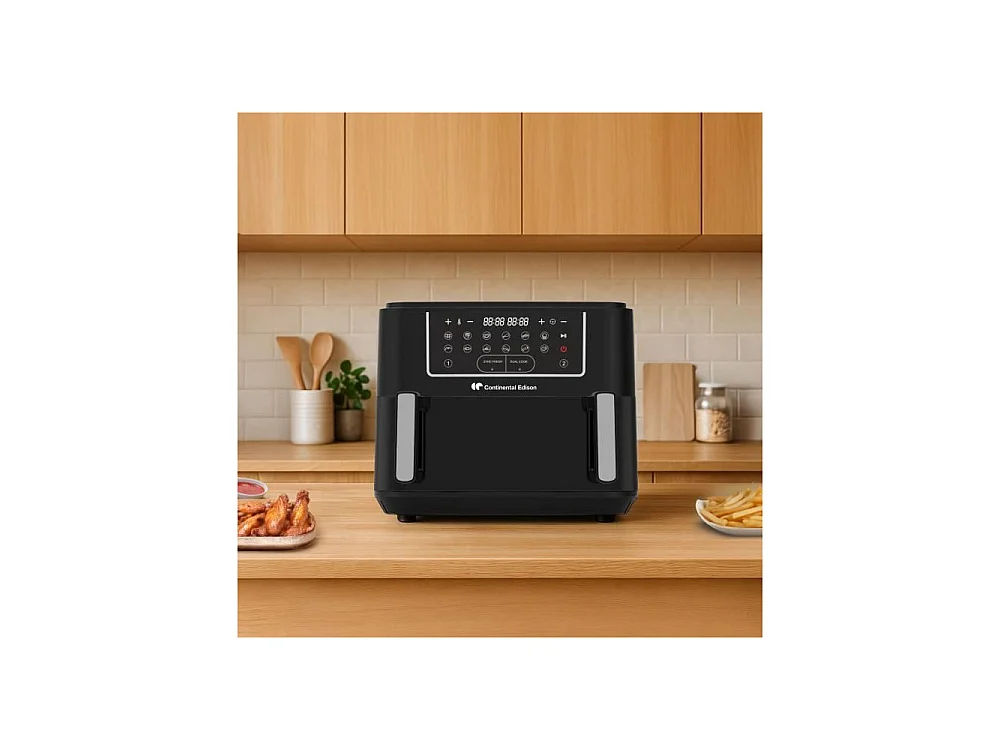 Friteuse à air Continental Edison CEFR2400TB 10,5 L - 2600 W, 12 programmes, Noir
