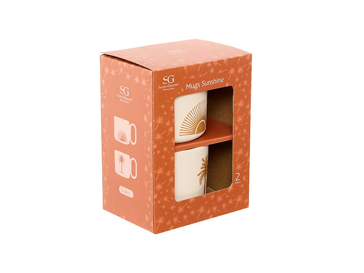 Coffret 2 Mugs "Sunshine" 36cl Beige