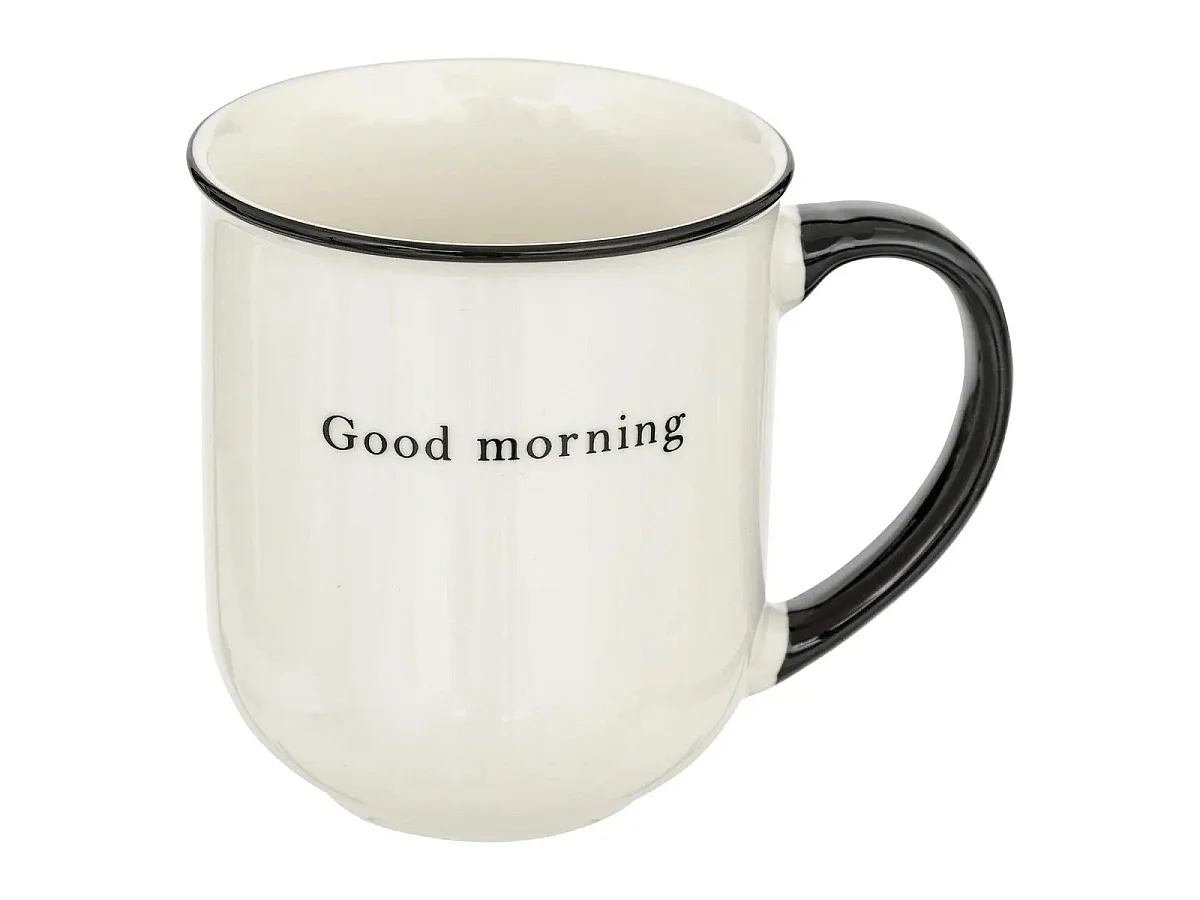 Lot de 6 Mugs "Alix" 38cl Blanc & Noir