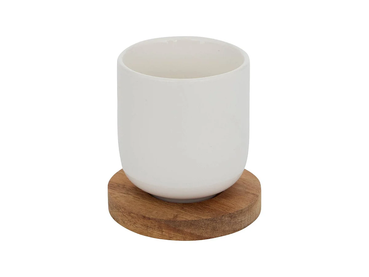 Coffret 4 Tasses & Sous-Tasses "Elégance" 10cl Blanc