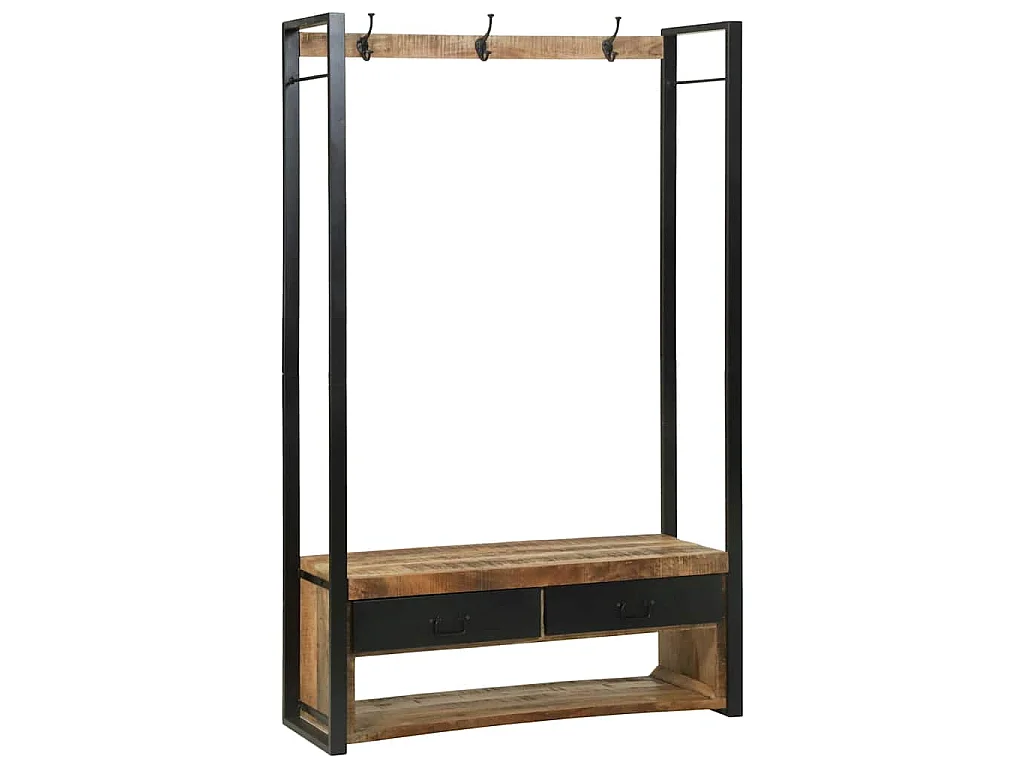 Porte-vêtements avec tiroir Marron Bois de manguier massif
