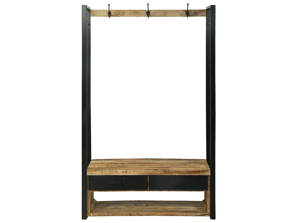 Porte-vêtements avec tiroir Marron Bois de manguier massif