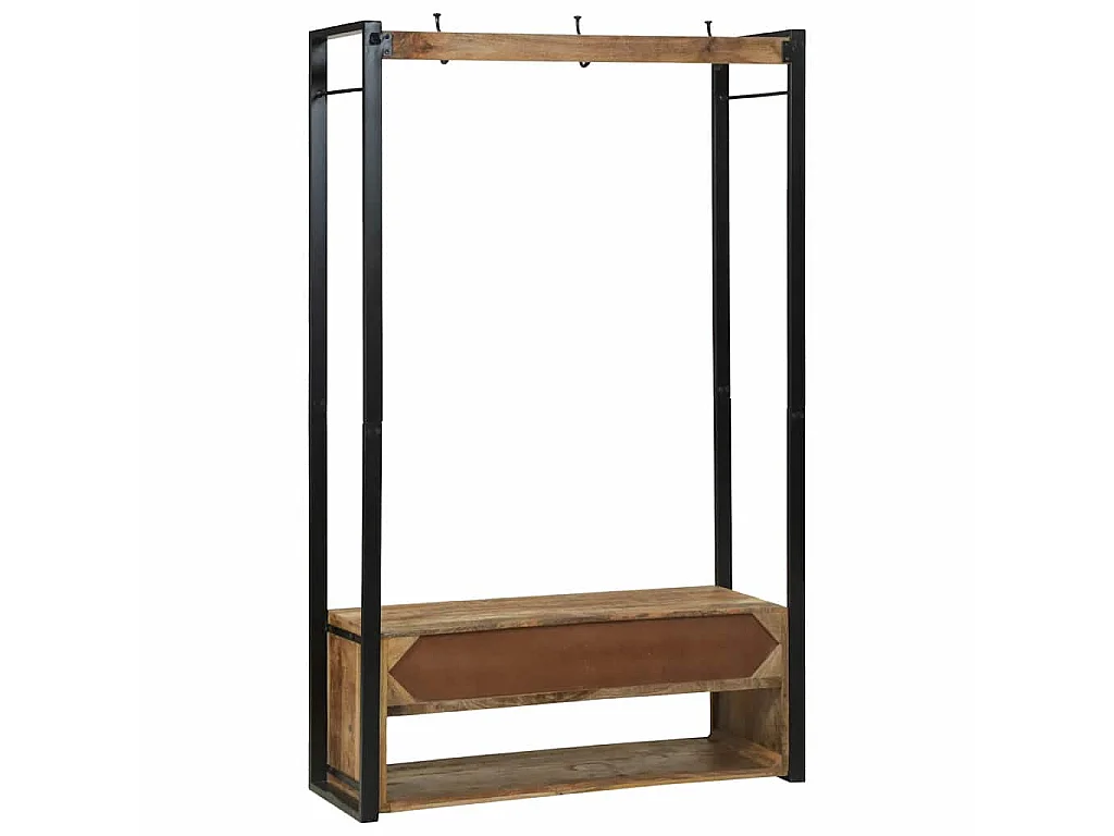 Porte-vêtements avec tiroir Marron Bois de manguier massif