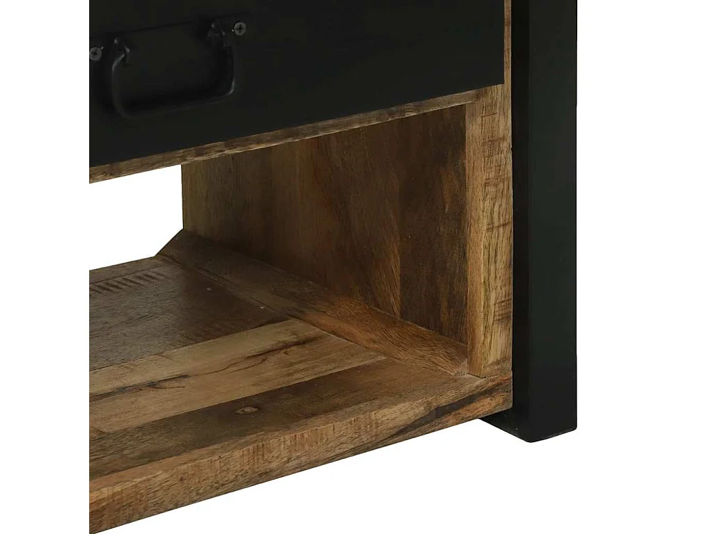 Porte-vêtements avec tiroir Marron Bois de manguier massif