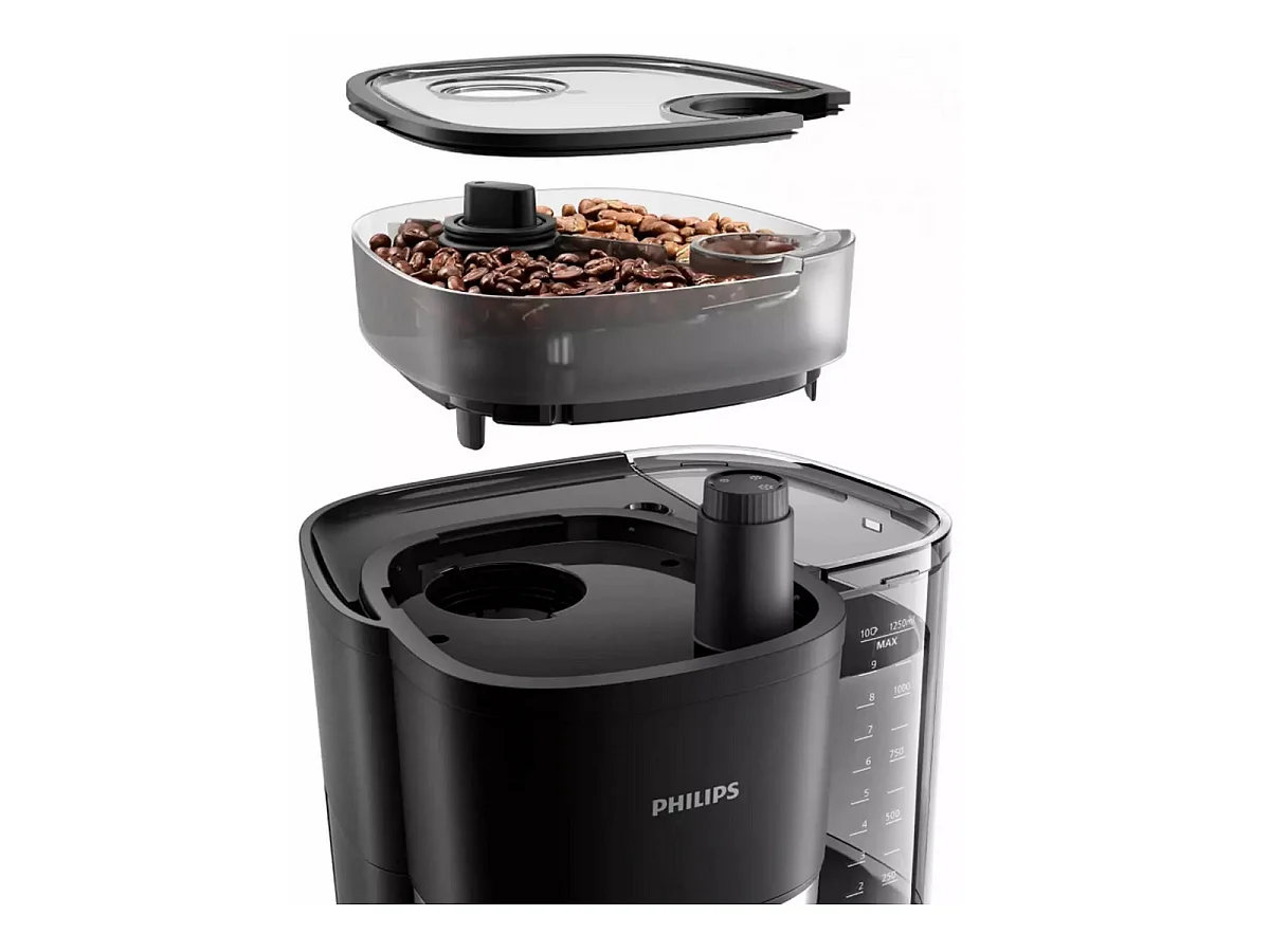 Philips Cafetière filtre avec broyeur intégré 10 tasses 1000w noir - HD7900/01