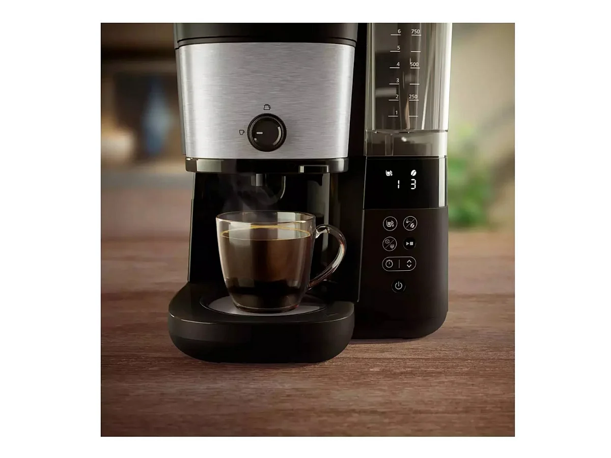 Philips Cafetière filtre avec broyeur intégré 10 tasses 1000w noir - HD7900/01