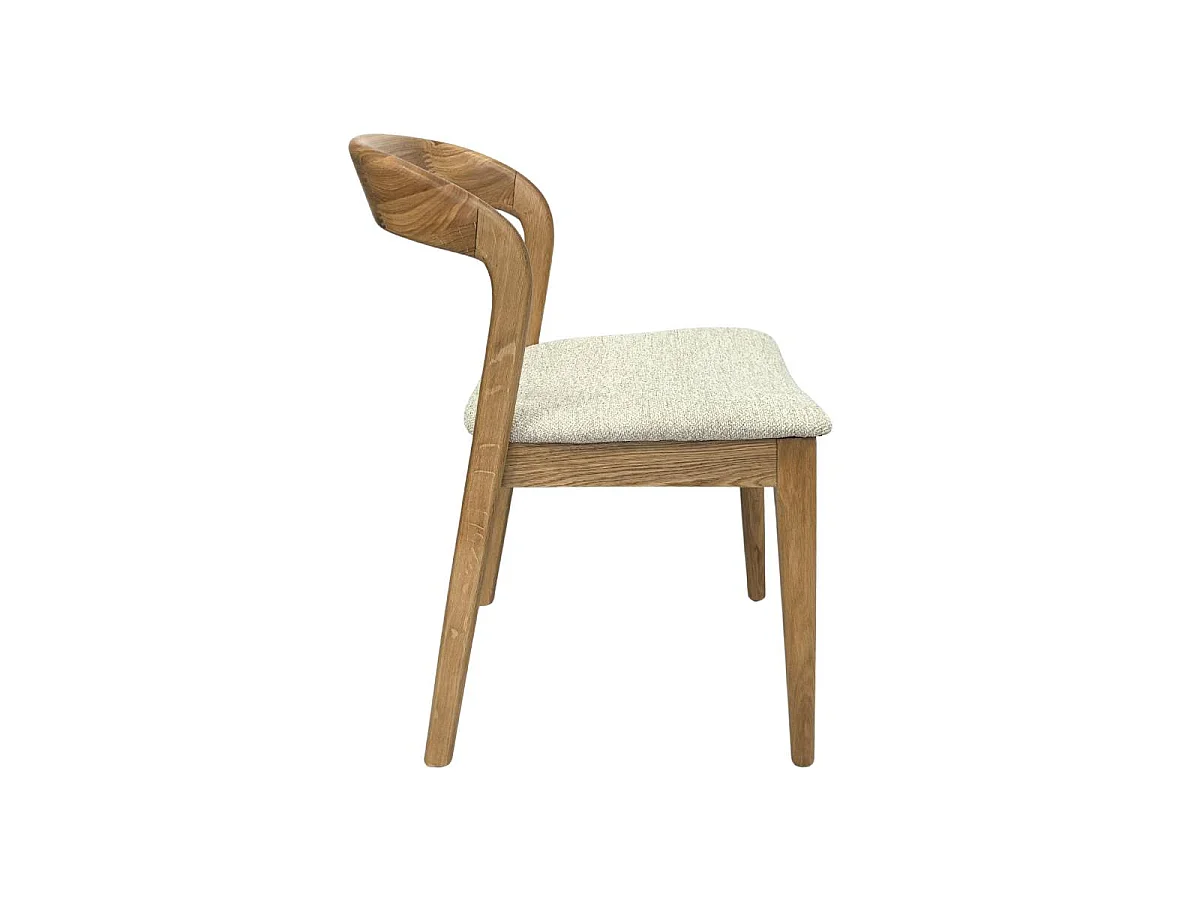 Chaise en bois de chêne et tissu Teddy (lot de 2)