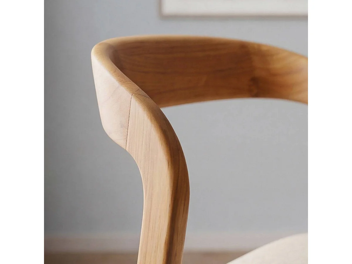 Chaise en bois de chêne et tissu Teddy (lot de 2)