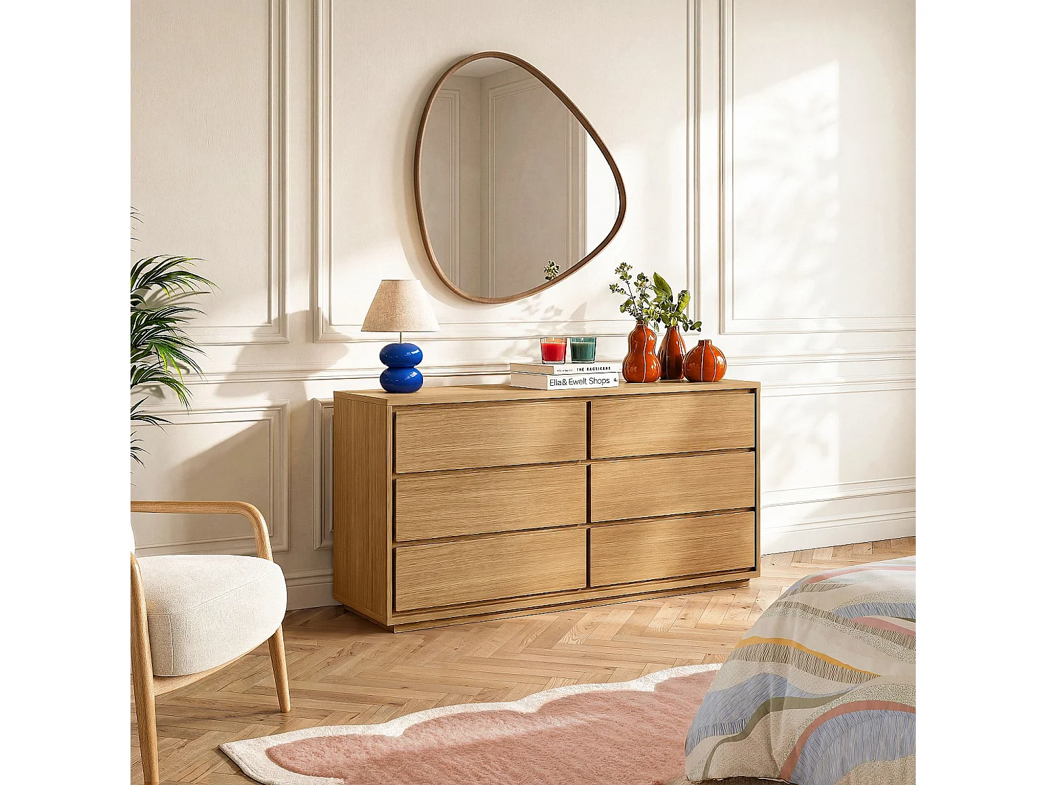 Habitat - Commode 6 tiroirs en chêne - Naturel - Hazo