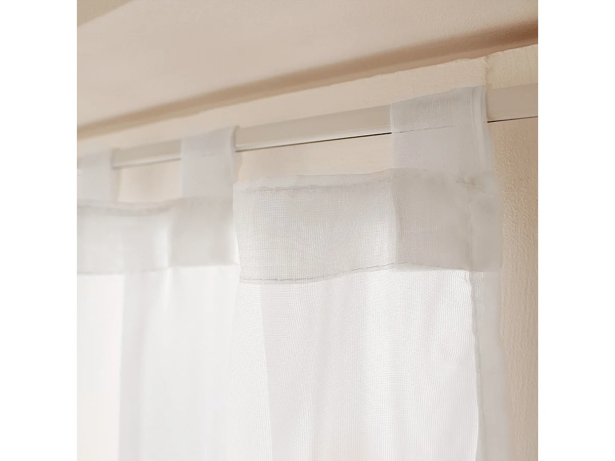 Paire de Voilages à Pattes "Basic" 70x220cm Blanc