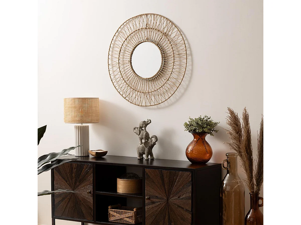 Miroir Déco Corde "Millie" 75cm Naturel