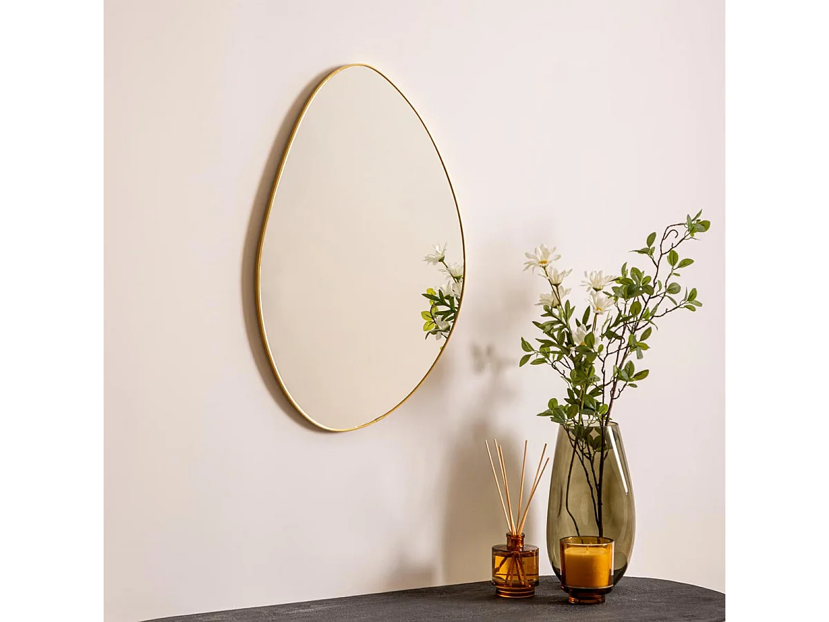 Miroir Mural Organique "Roman" 60cm Doré