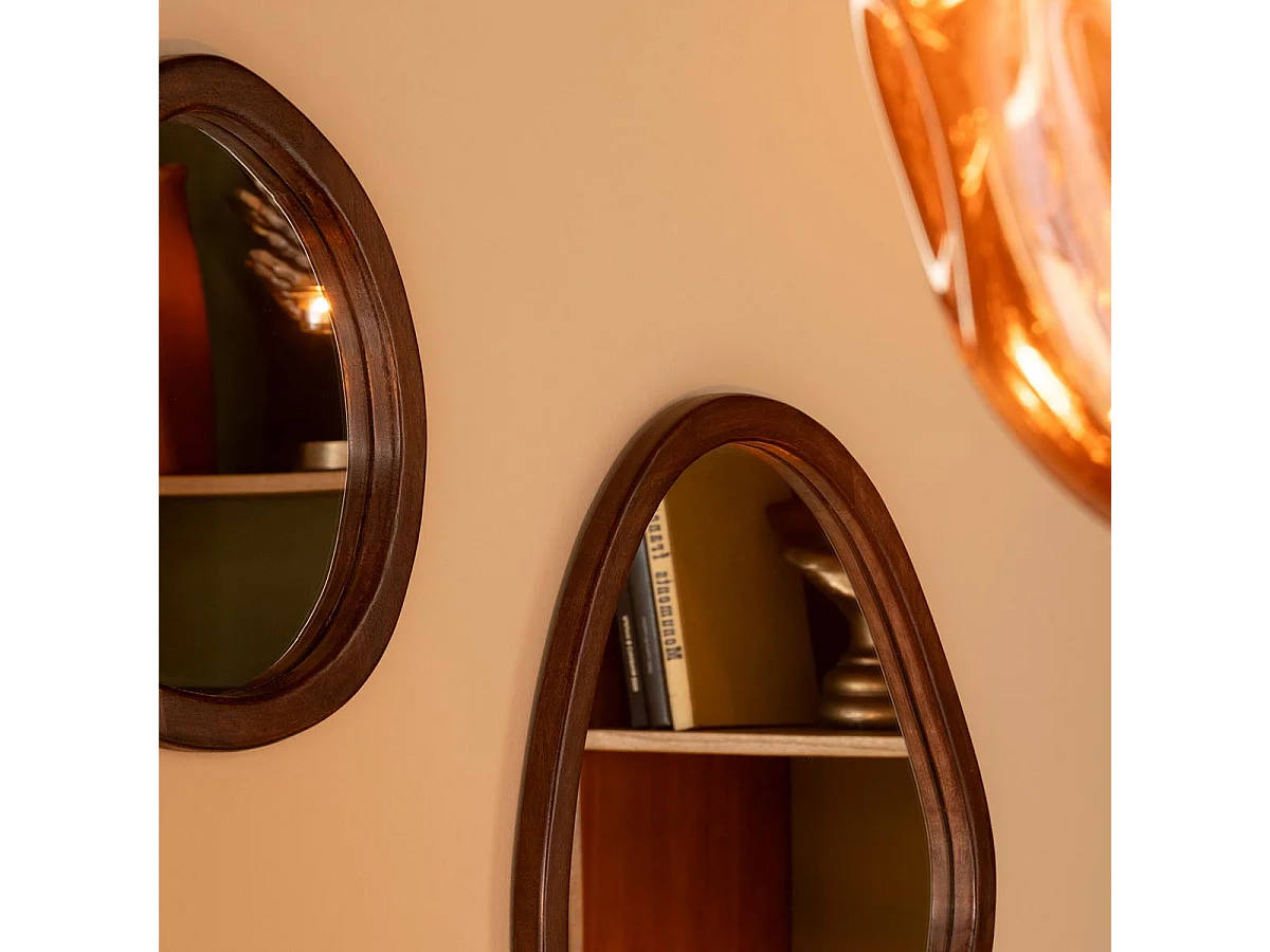 Miroir Mural en Bois "Whisp" 40cm Marron