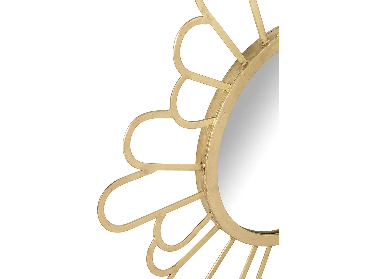 Miroir Mural Fleur en Métal "Moza" 90cm Or
