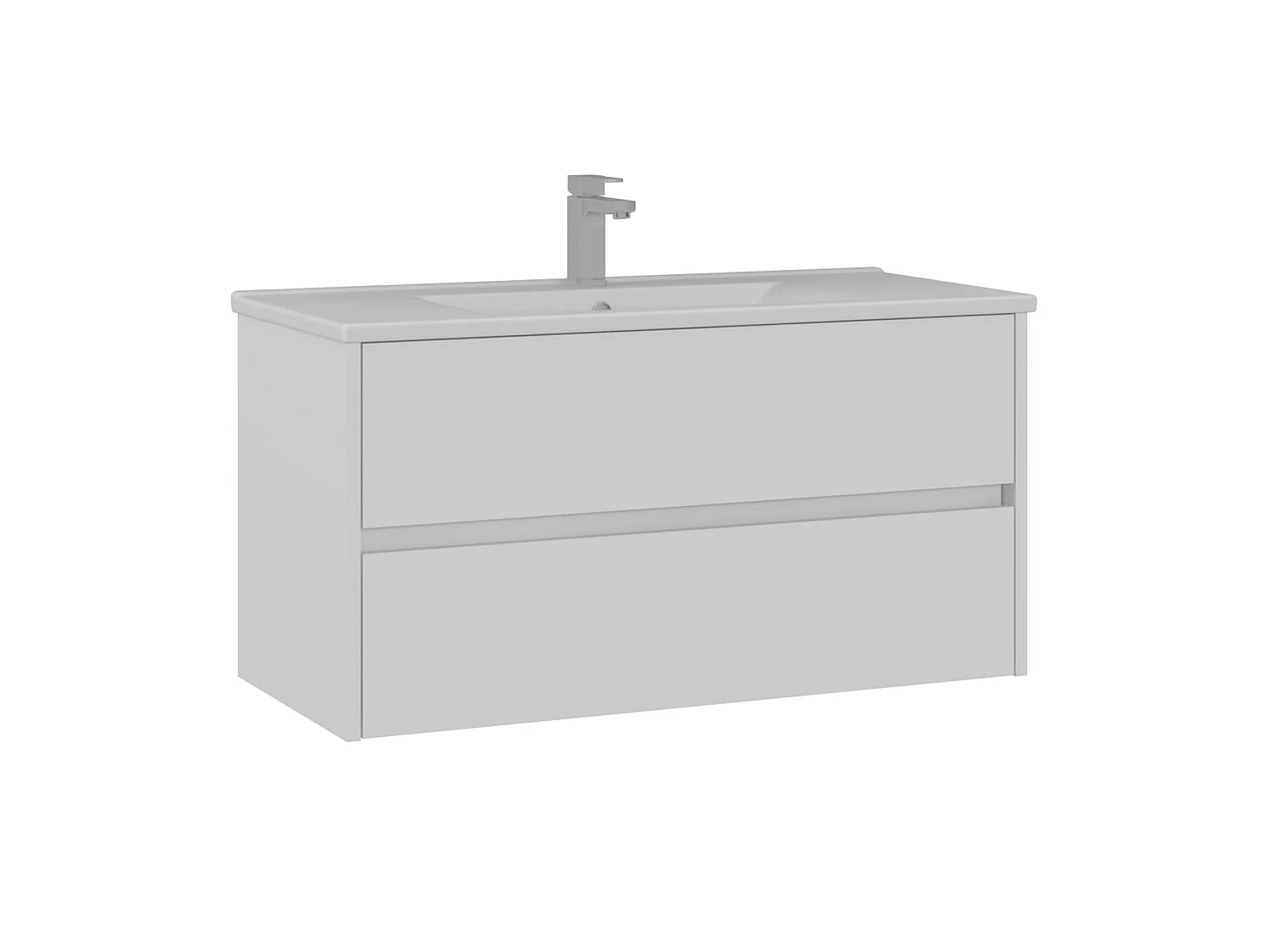 Meuble Vasque "Side 100 v3" - 100 x 45 x 52 cm - Matte White