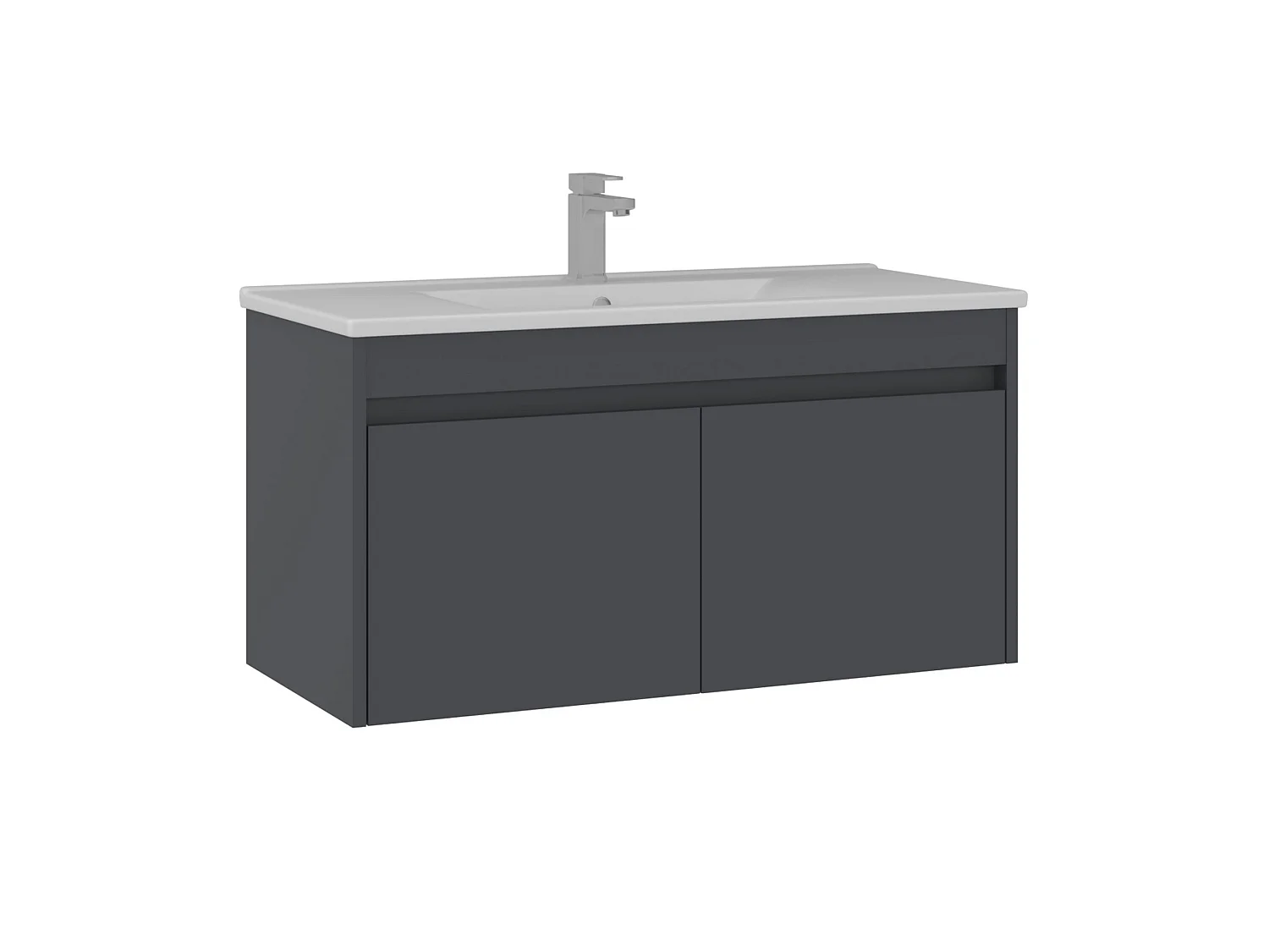 Meuble Vasque "Side 100 v3" - 100 x 45 x 52 cm - Matte Anthracite