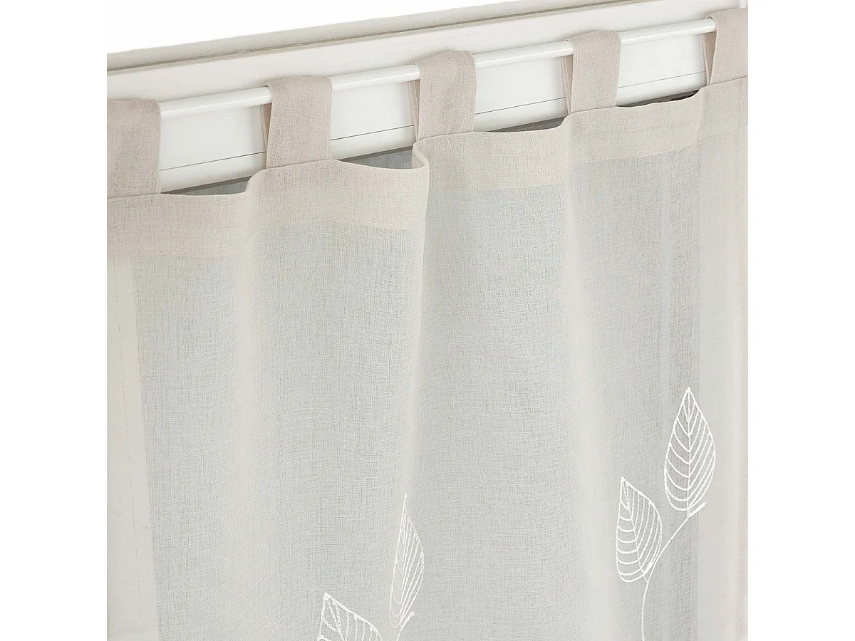 Paire de Voilages Brodés "Berry" 60x90cm Taupe