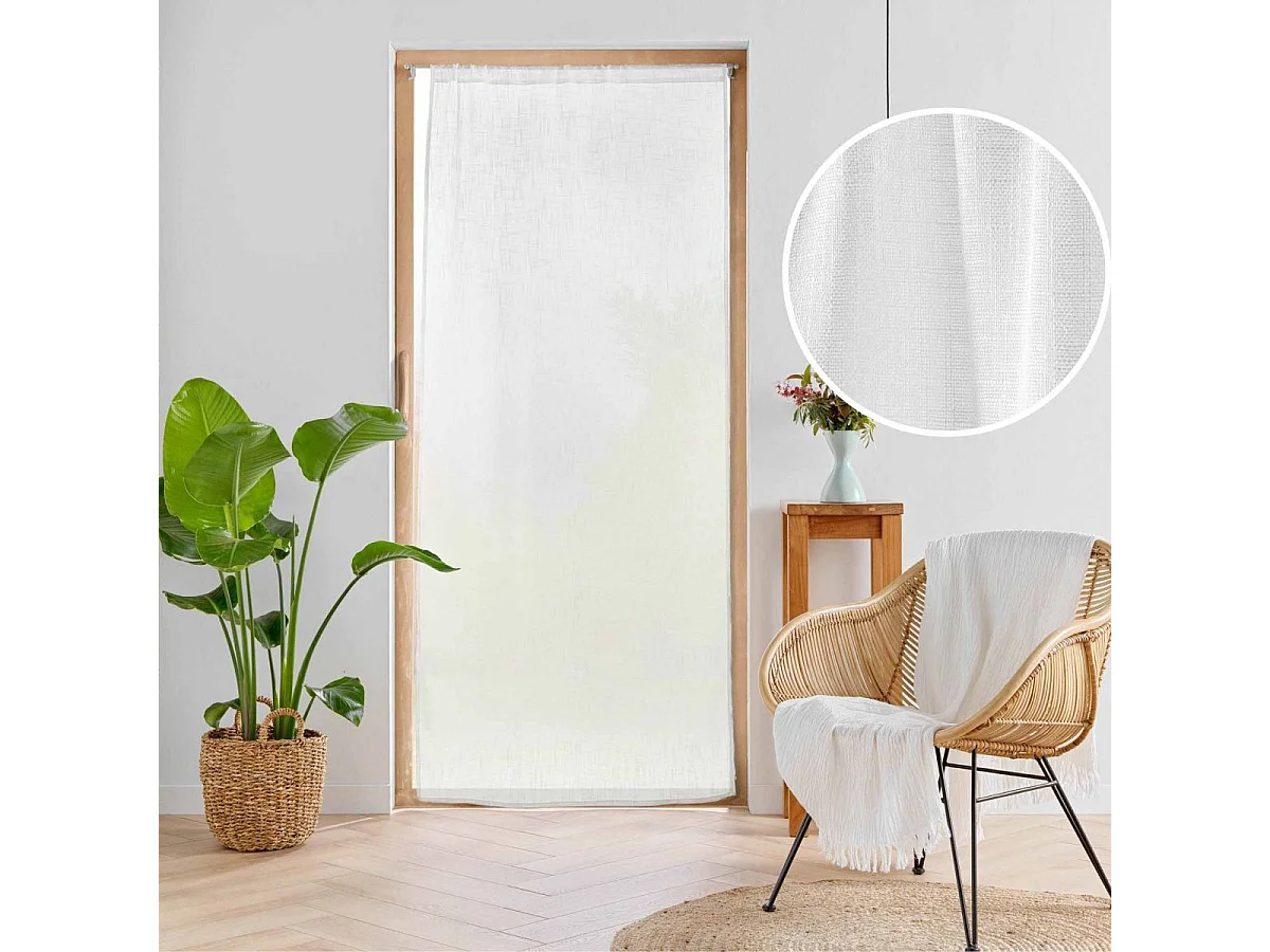 Voilage Passe-Tringle "Haltona" 90x200cm Blanc