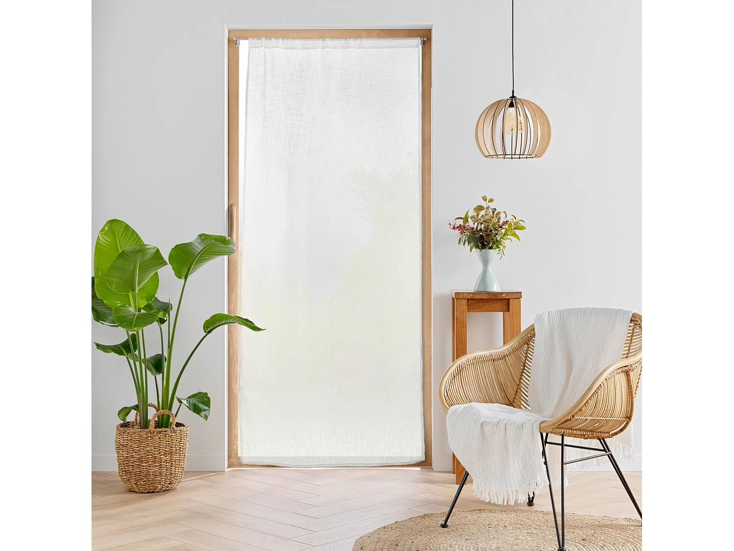 Voilage Passe-Tringle "Haltona" 90x200cm Blanc