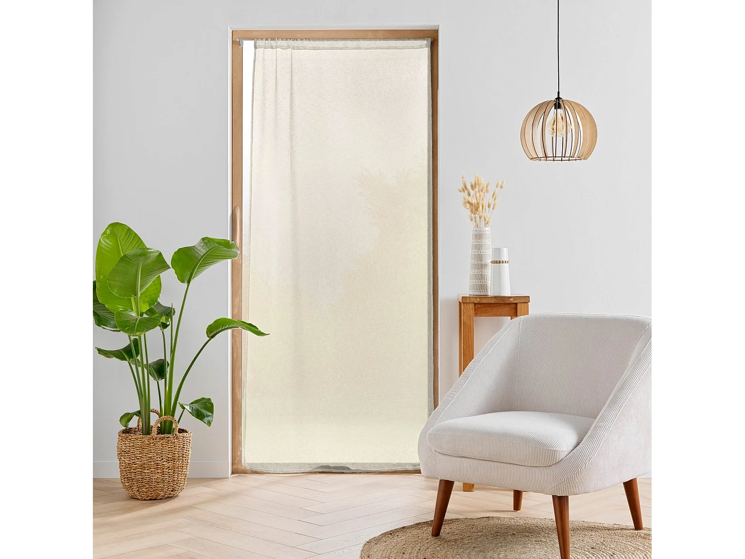 Voilage Passe-Tringle "Carlin" 90x200cm Lin