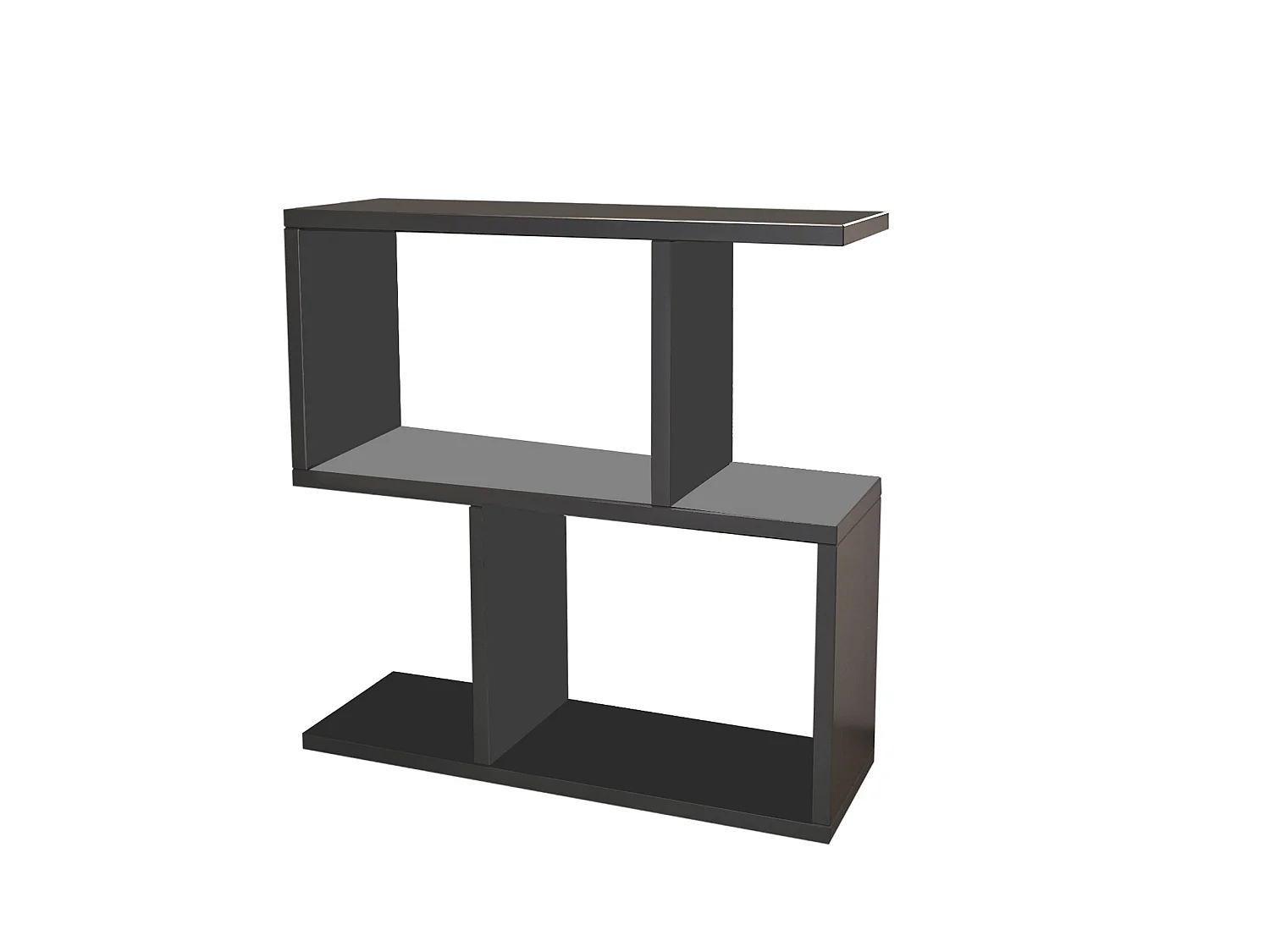 Moderne antraciet houten bijzettafel "Life" - 60 x 20 x 60 cm met 2.0 planken