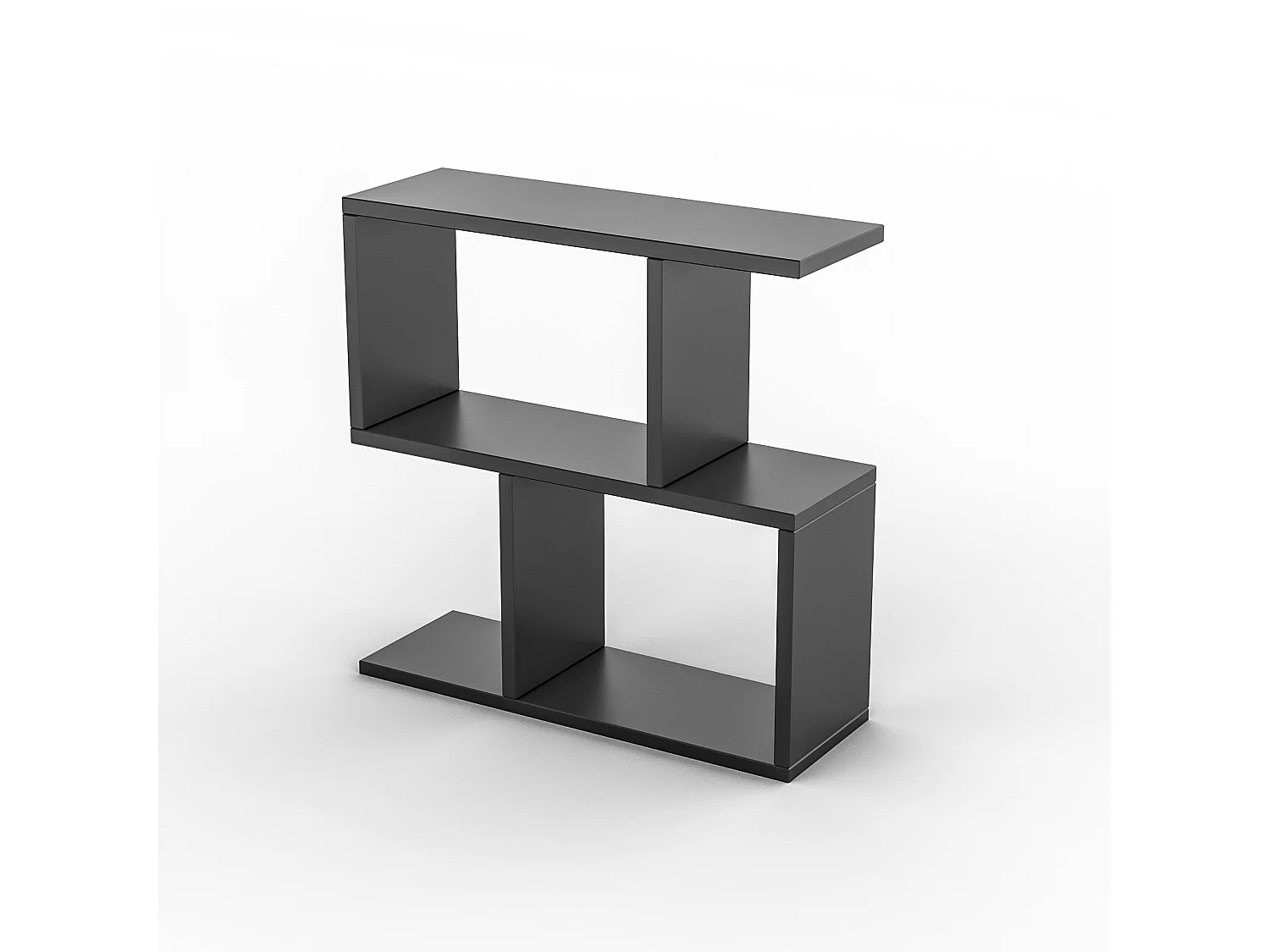 Moderne antraciet houten bijzettafel "Life" - 60 x 20 x 60 cm met 2.0 planken