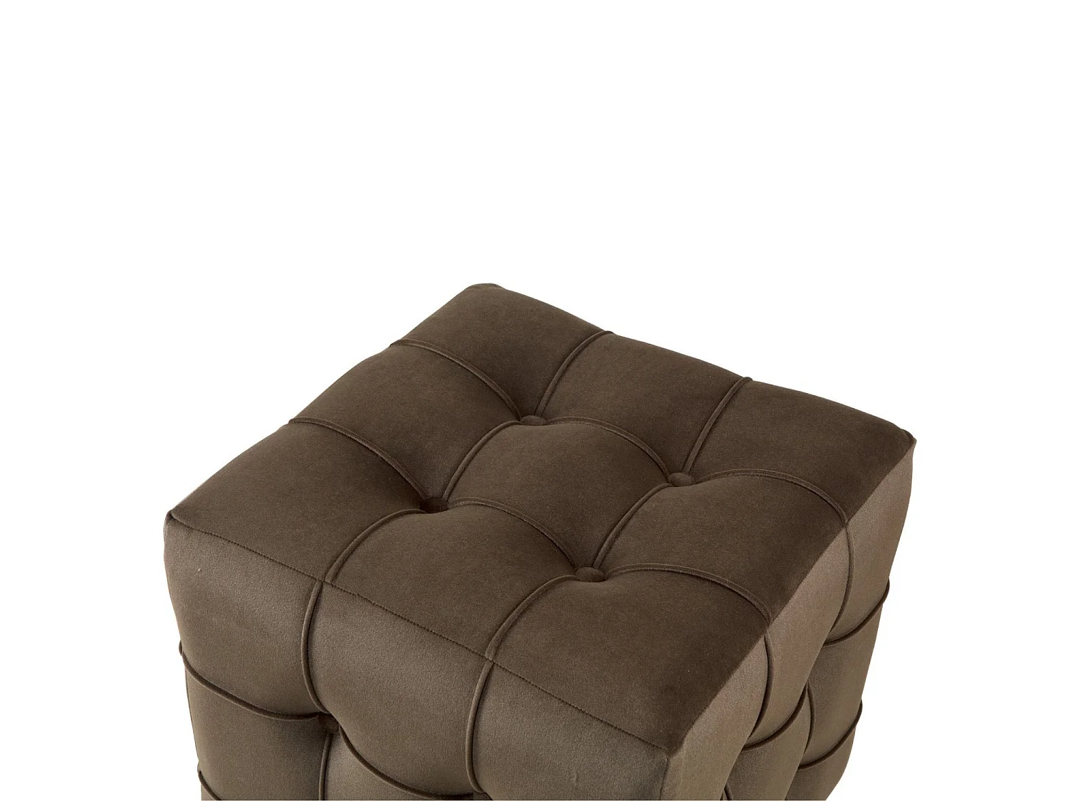 Pouf en velours "Lizbon" - 42 x 42 x 42 cm - Marron