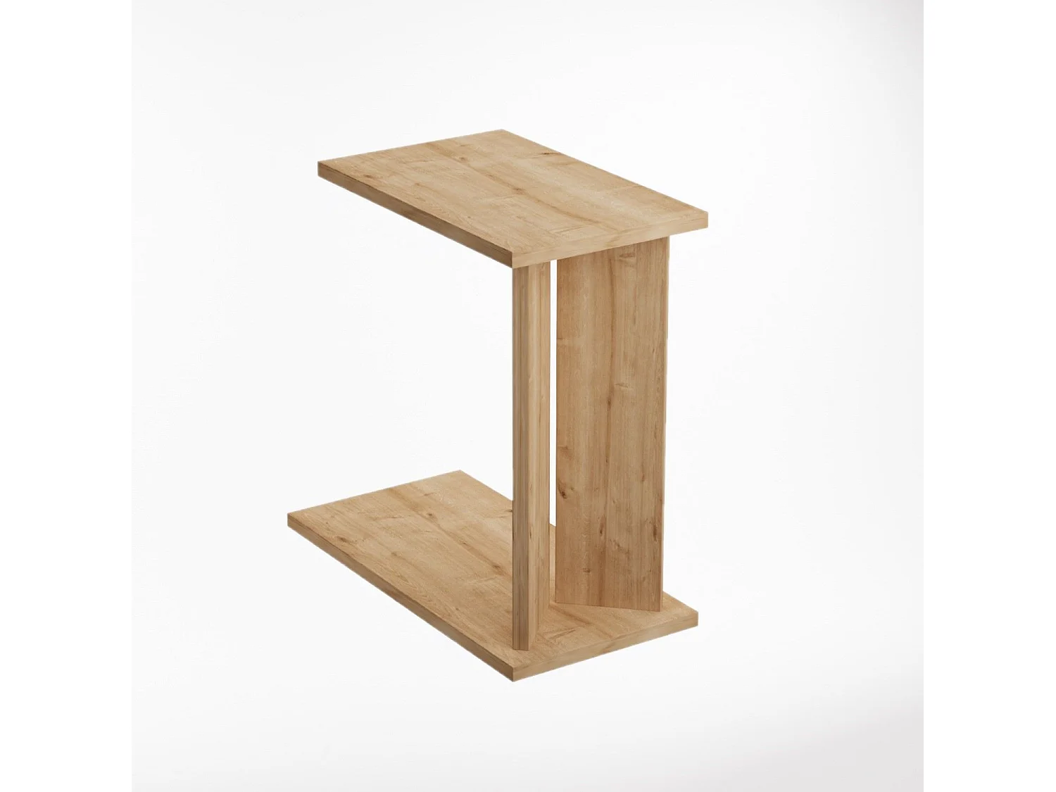 Modern Beige Träsido bord "Lun" - 25 x 50 x 48 cm - Elegant Design