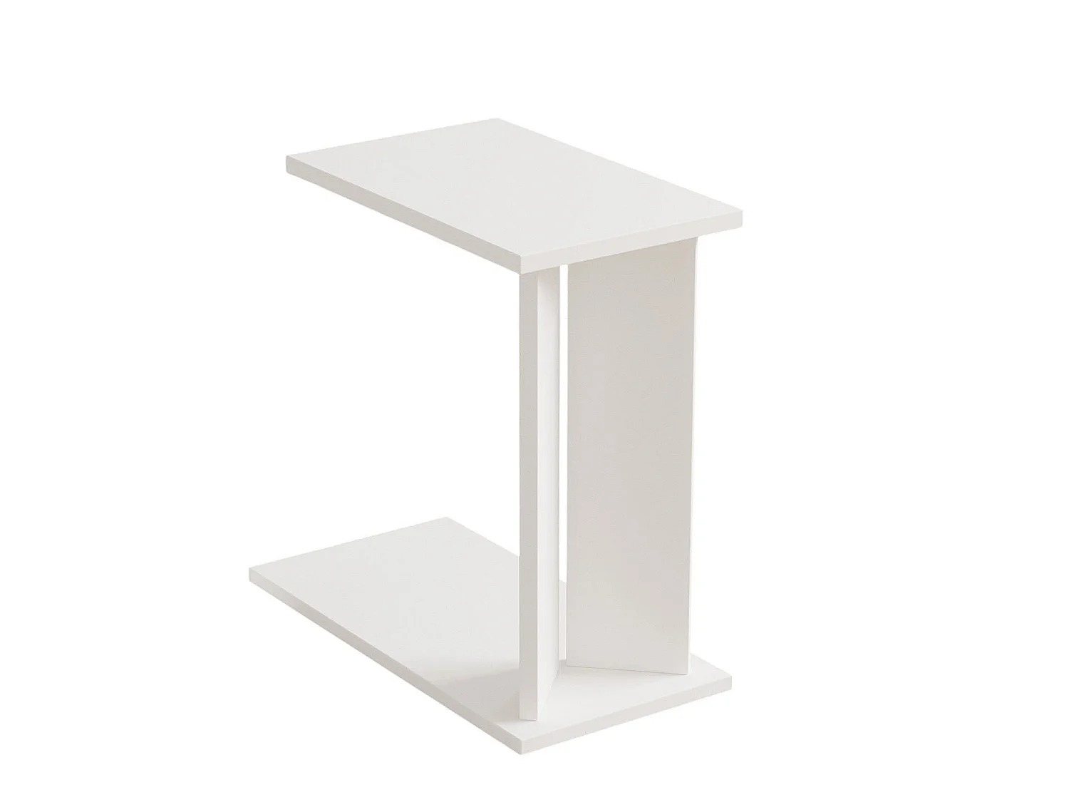 Table d'appoint en bois "Lun" - 25 x 50 x 48 cm - Blanc