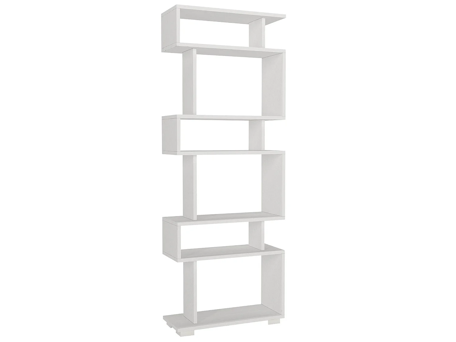 Moderne Witte Houten Boekenkast "Blok" - 6 Planken - 60 x 19 x 165 cm