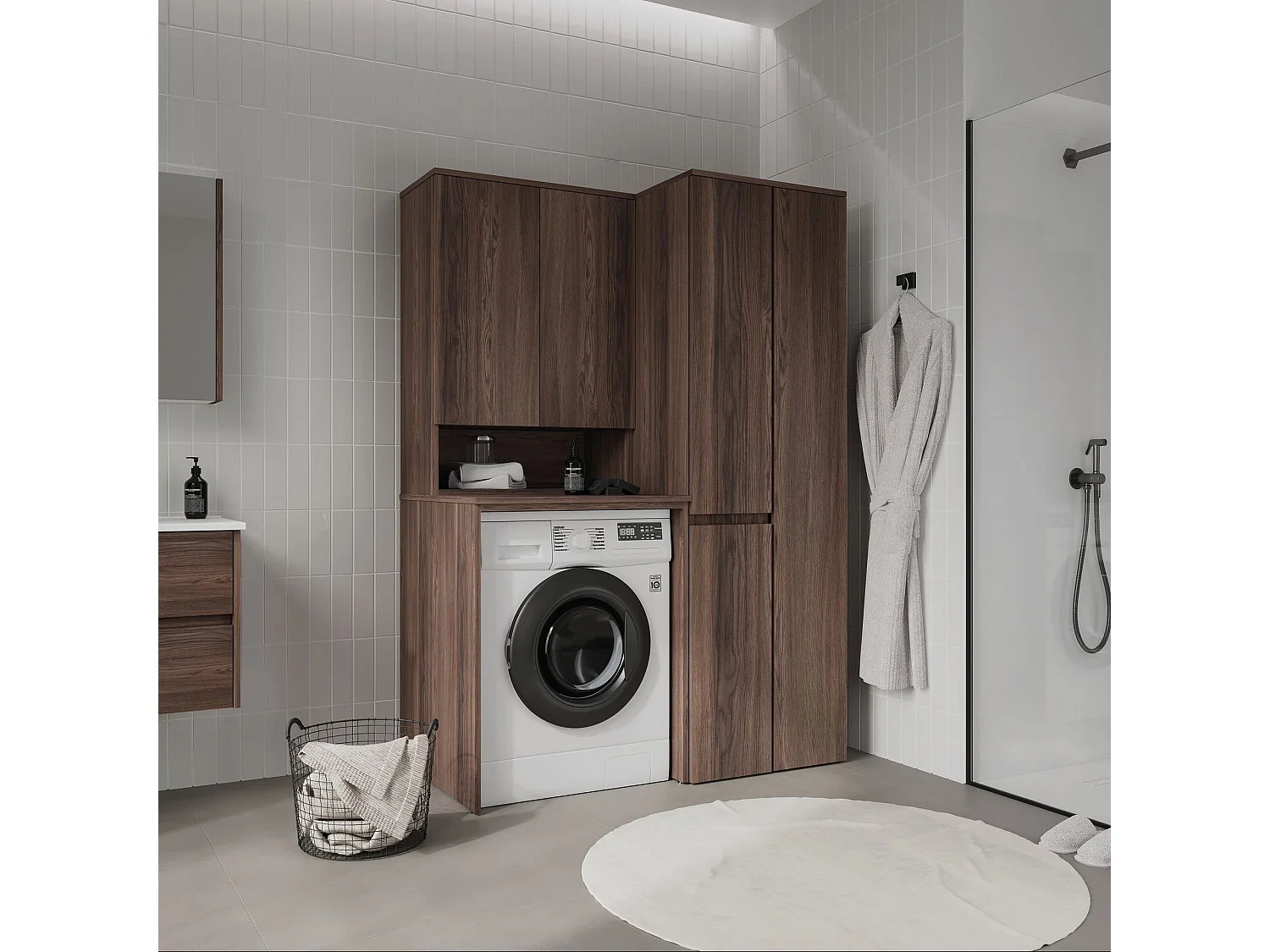 Armoire de Salle de Bain "Solis 60" -  cm - Dark Walnut