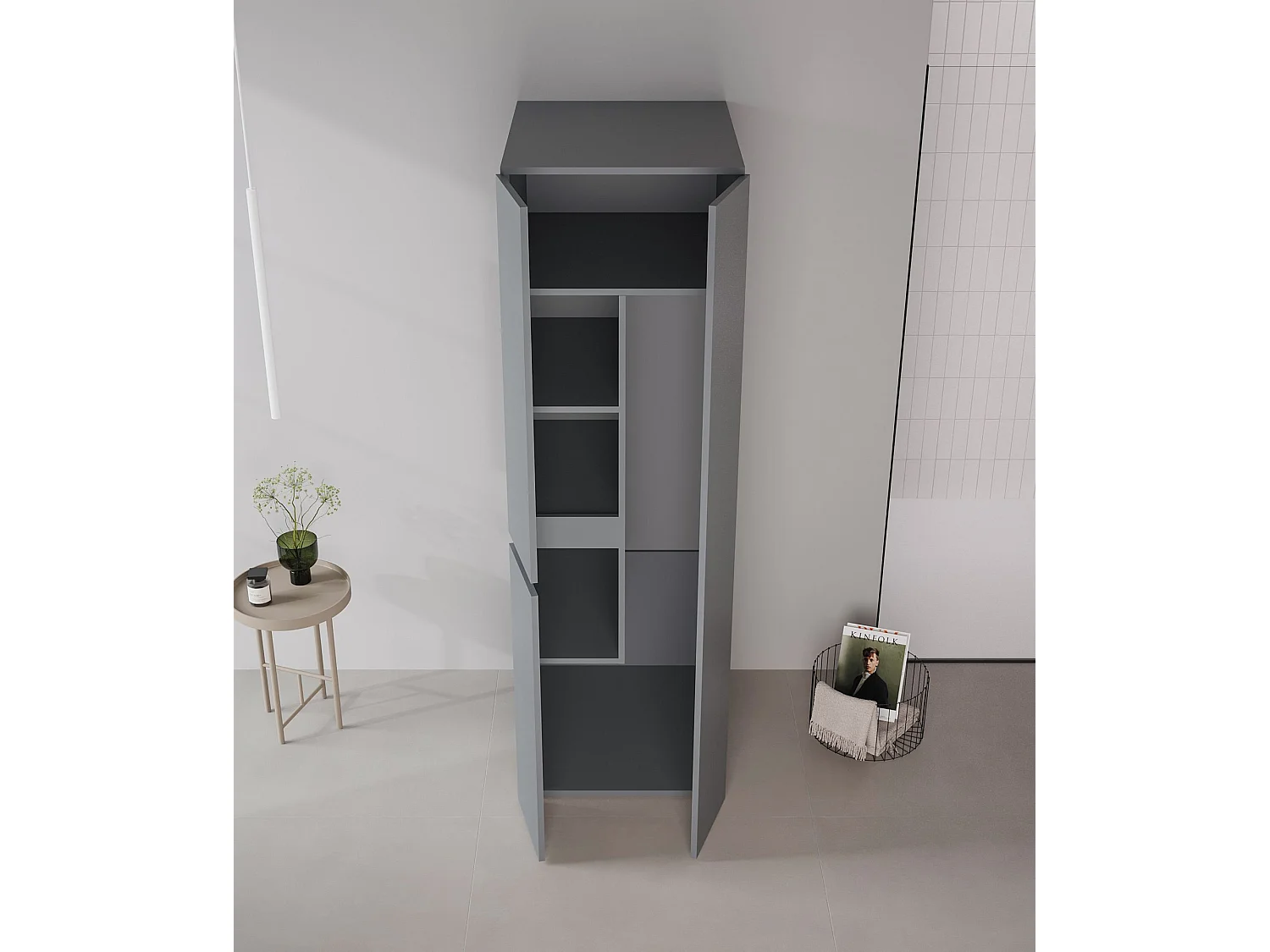 Armoire de Salle de Bain "Solis 60" -  cm - Matte Anthracite
