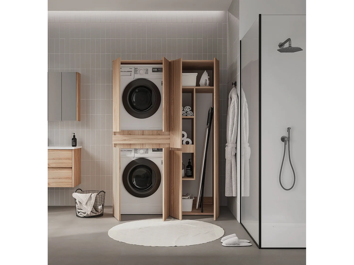 Armoire de Salle de Bain "Solis 60" -  cm - Oak