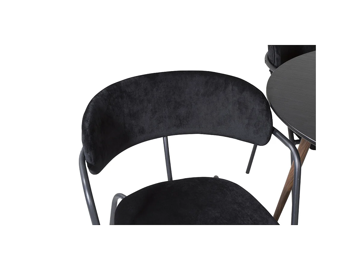 Ensemble Table à Manger & 4 Chaises "Plaza & Arrow" 100cm Noir