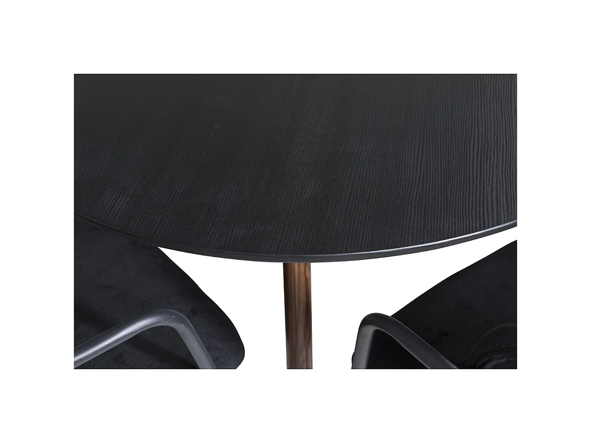 Ensemble Table à Manger & 4 Chaises "Plaza & Arrow" 100cm Noir