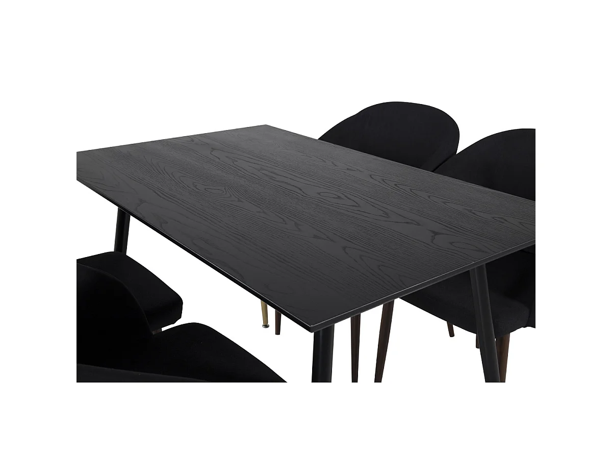 Ensemble Table à Manger & 4 Chaises "Dipp & Arch" 120cm Noir