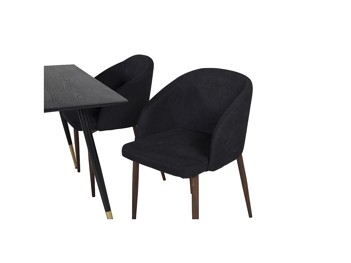 Ensemble Table à Manger & 4 Chaises "Dipp & Arch" 120cm Noir