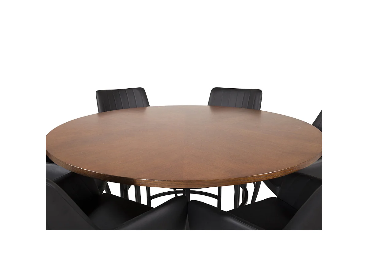 Ensemble Table à Manger & 6 Chaises "Copenhagen & Comfort" 150cm Marron & Noir
